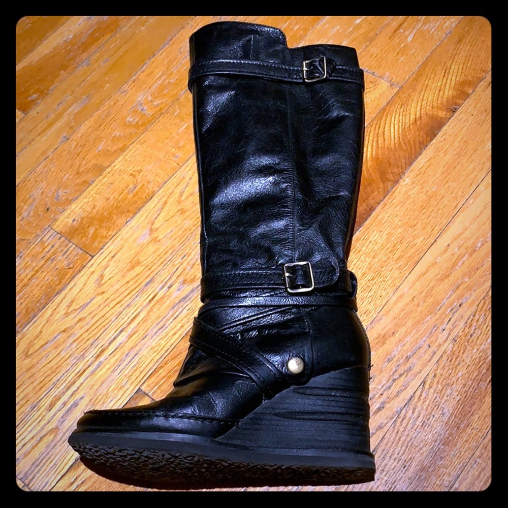 Miz Mooz wedge black leather boot